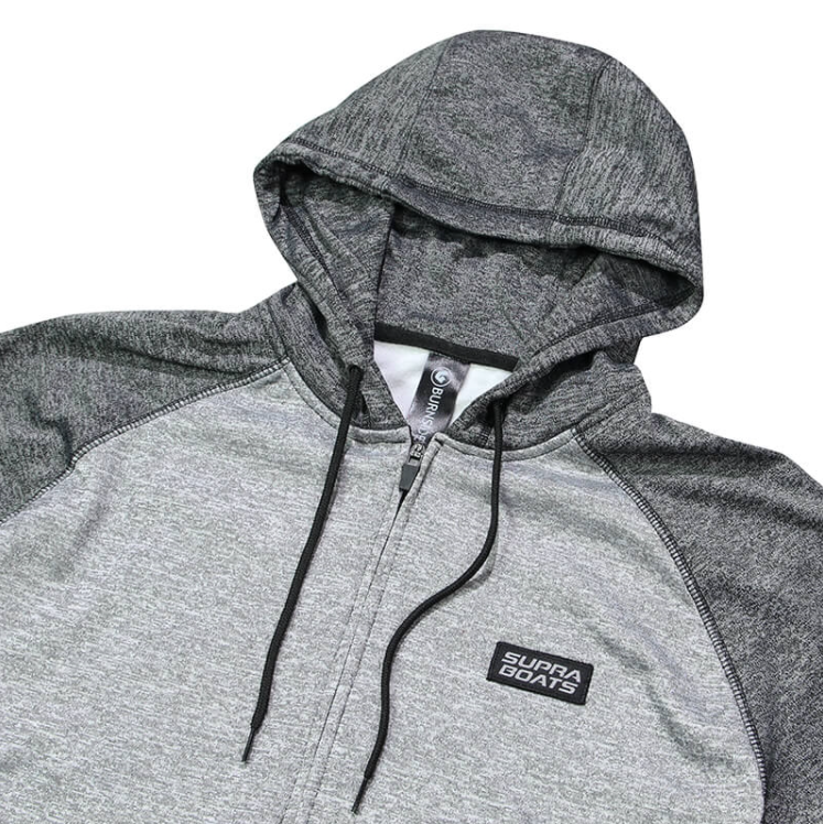 Supra Mainstay Raglan Zip Hoodie - Grey/Charcoal